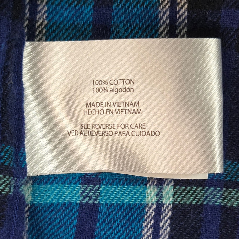 Woolrich Plaid Flannel Shirt Womens XXL Blue Navy Soft Lightweight Button Down‎ - Picture 9 of 11